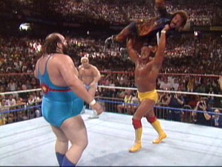 Hogan Chucks Jimmy Hart At Earthquake