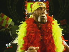 Hogan Wears The Red And Yellow Boa
