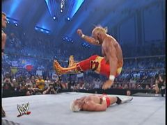 Hogan Goes For The Leg Drop On Billy