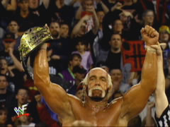 Hogan's Hand Is Raised After Beating Triple H 